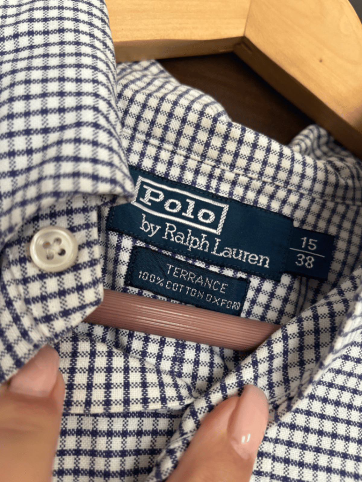 Qmis Oxford b'Ċekkijiet ta' Ralph Lauren - photo 4