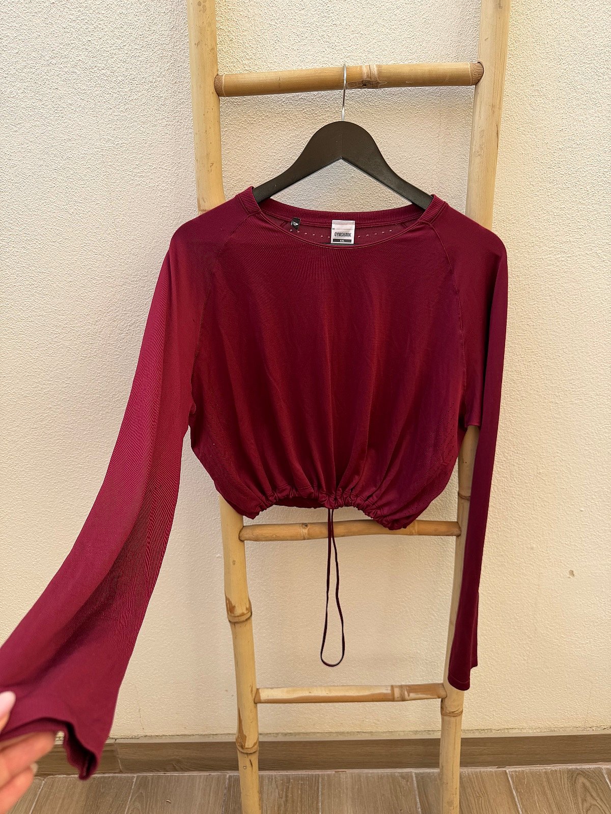 Top sportivo Gymshark color bordeaux con coulisse - photo 2