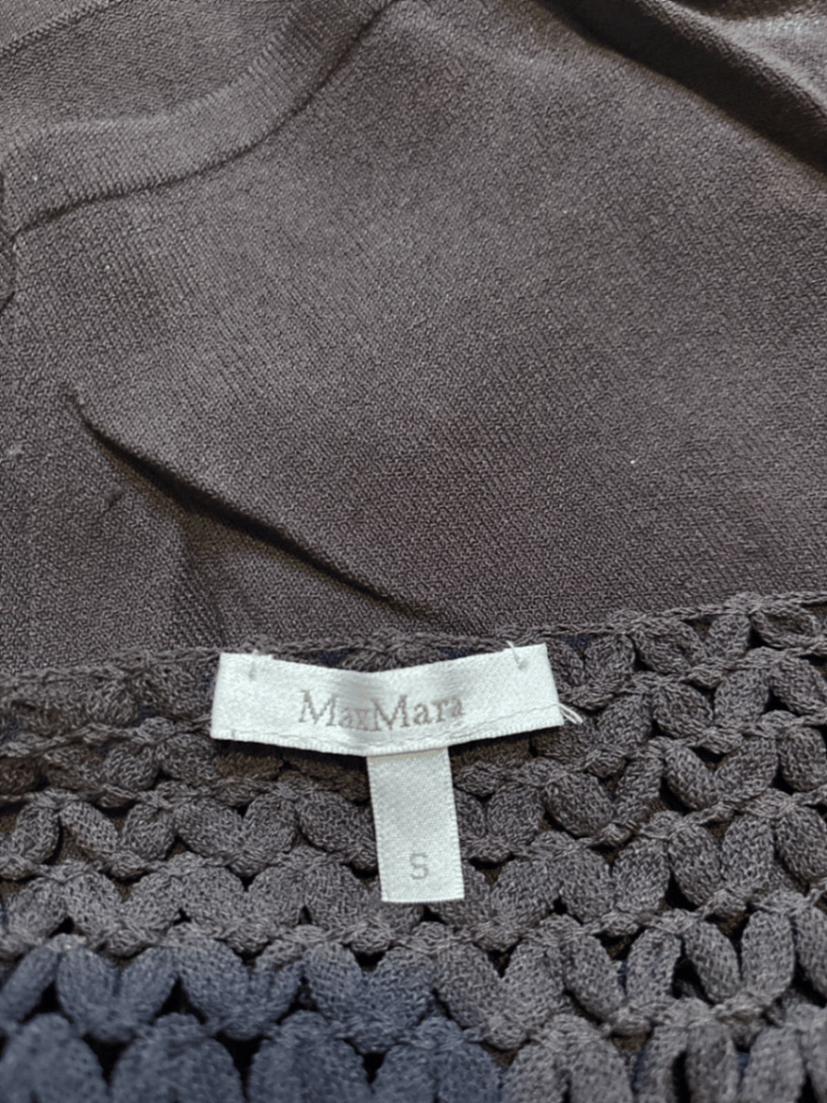 Brown crochet  V-Neck top - photo 2