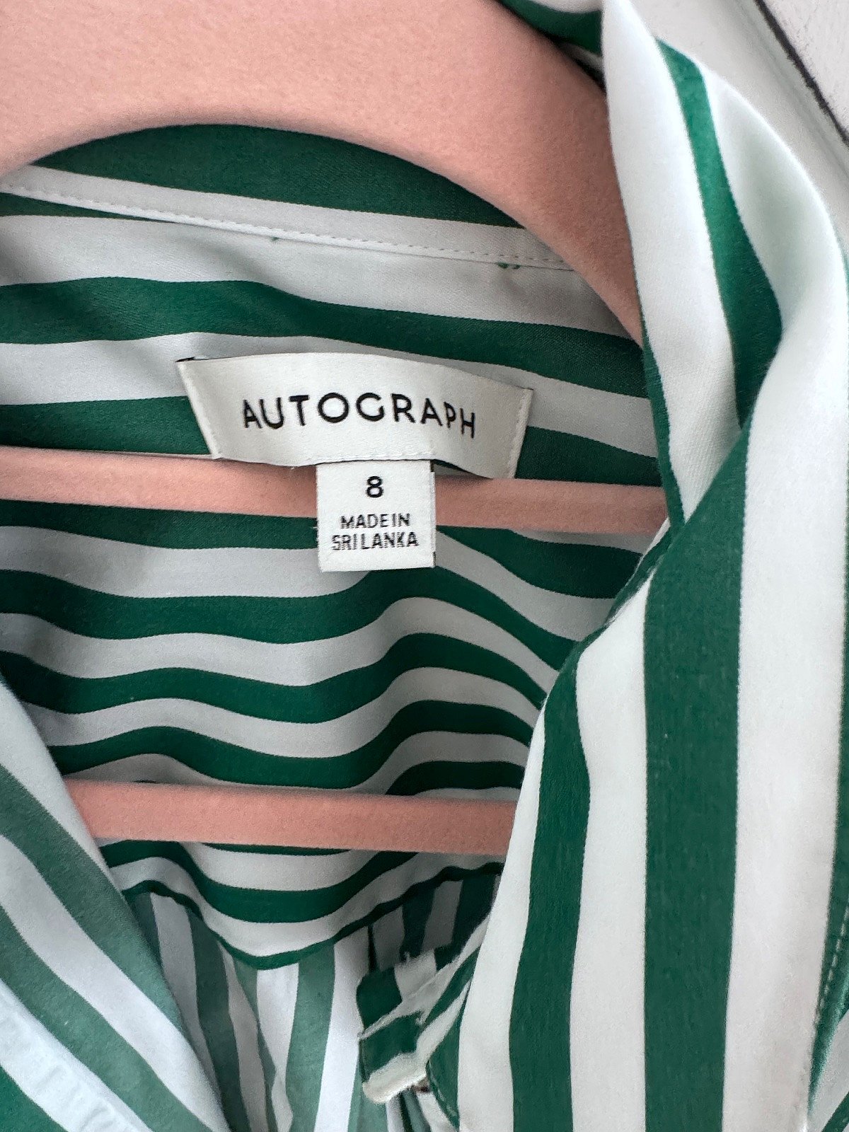 Camisa de Autograph verde con rayas blancas - photo 3