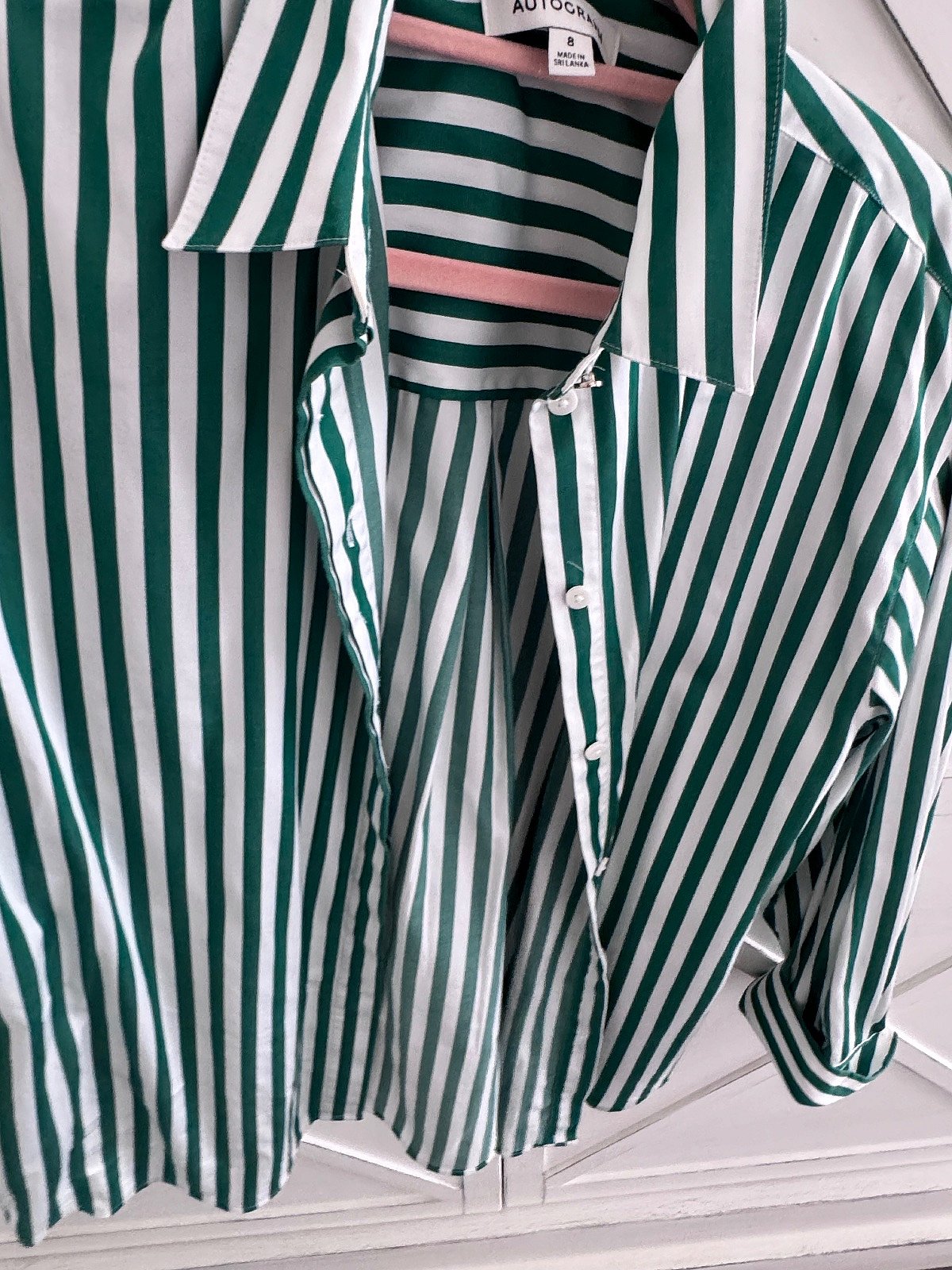Camisa de Autograph verde con rayas blancas - photo 5