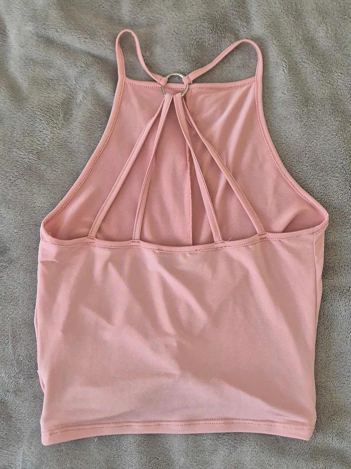 Top corto rosa con scollo all'americana - photo 2