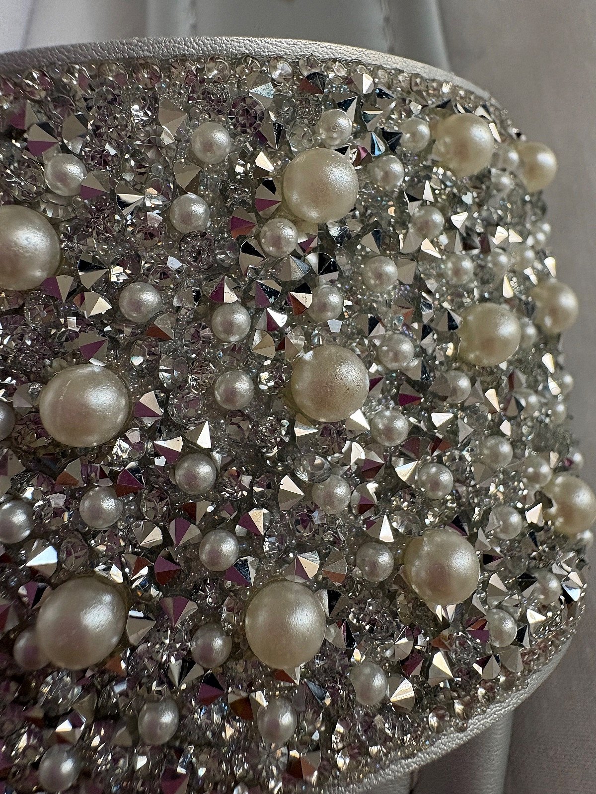 Silver pearl embellished slider shoes  - photo 3