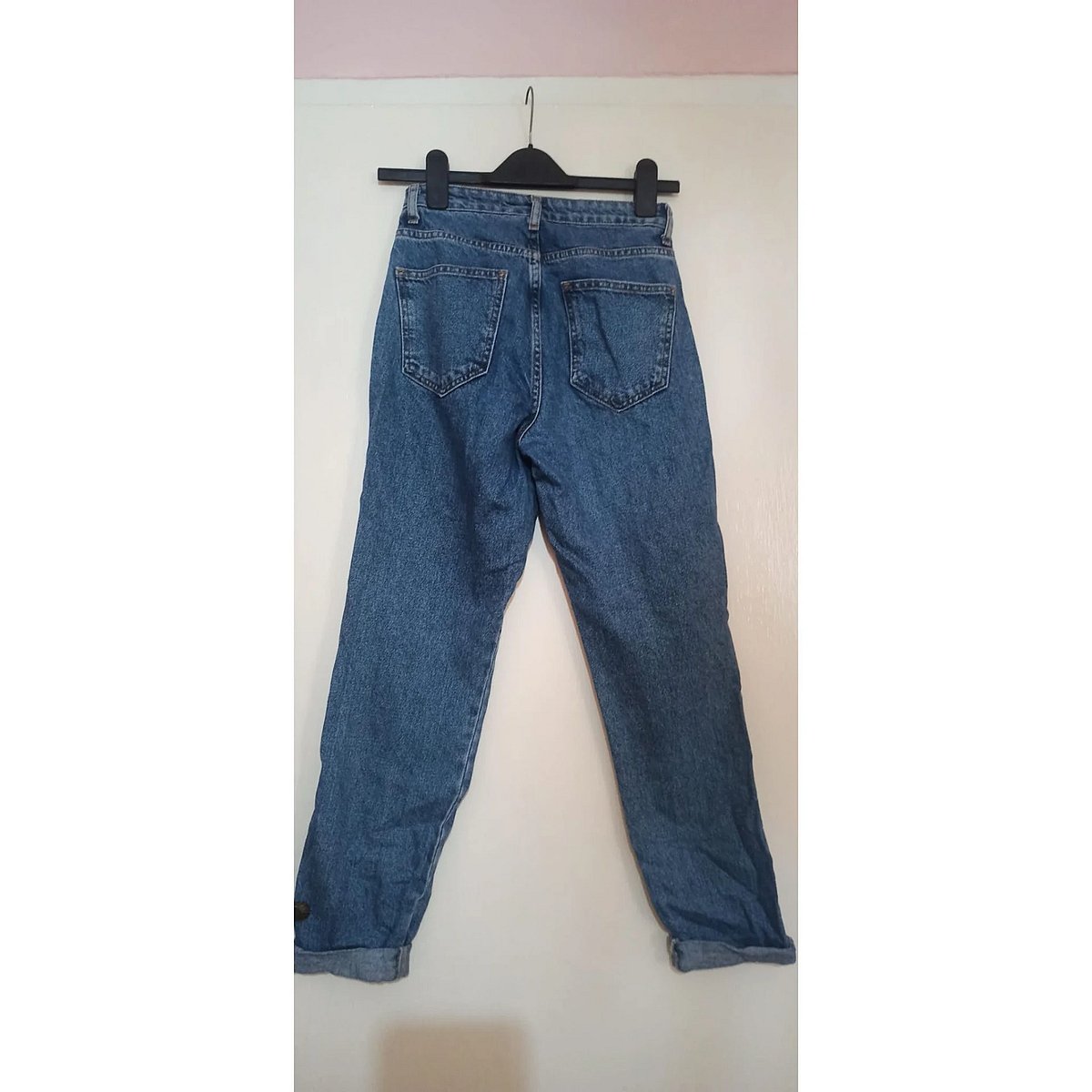 Jeans Tori Mom ta' New Look bi Strixxi Ħomor, Bojod u Blu (UK6, EU34) - photo 2