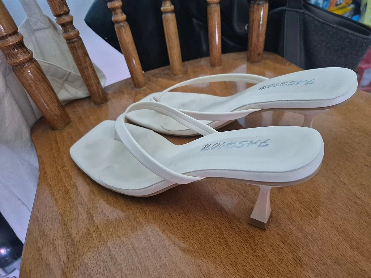 Cream Square Toe Sandals - photo 2