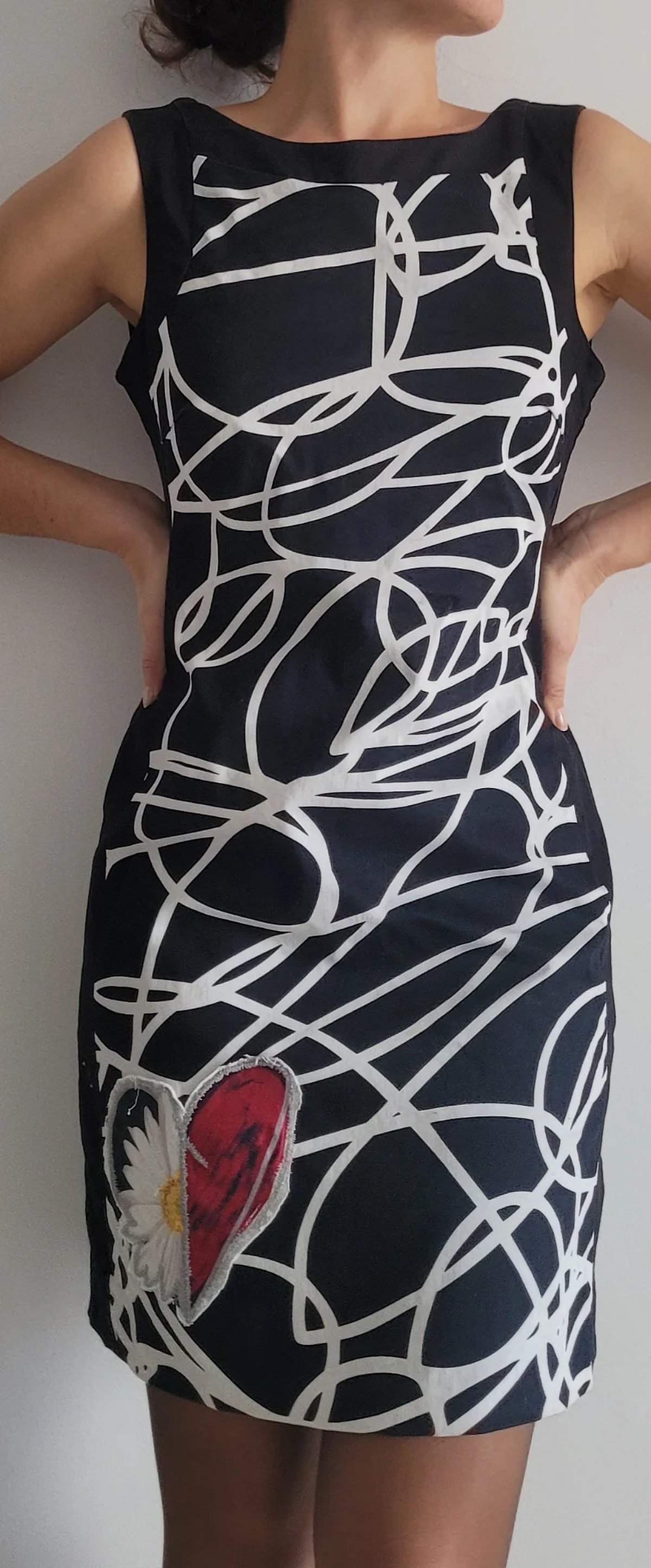 Desigual Black White Abstract Print Dress - photo 3