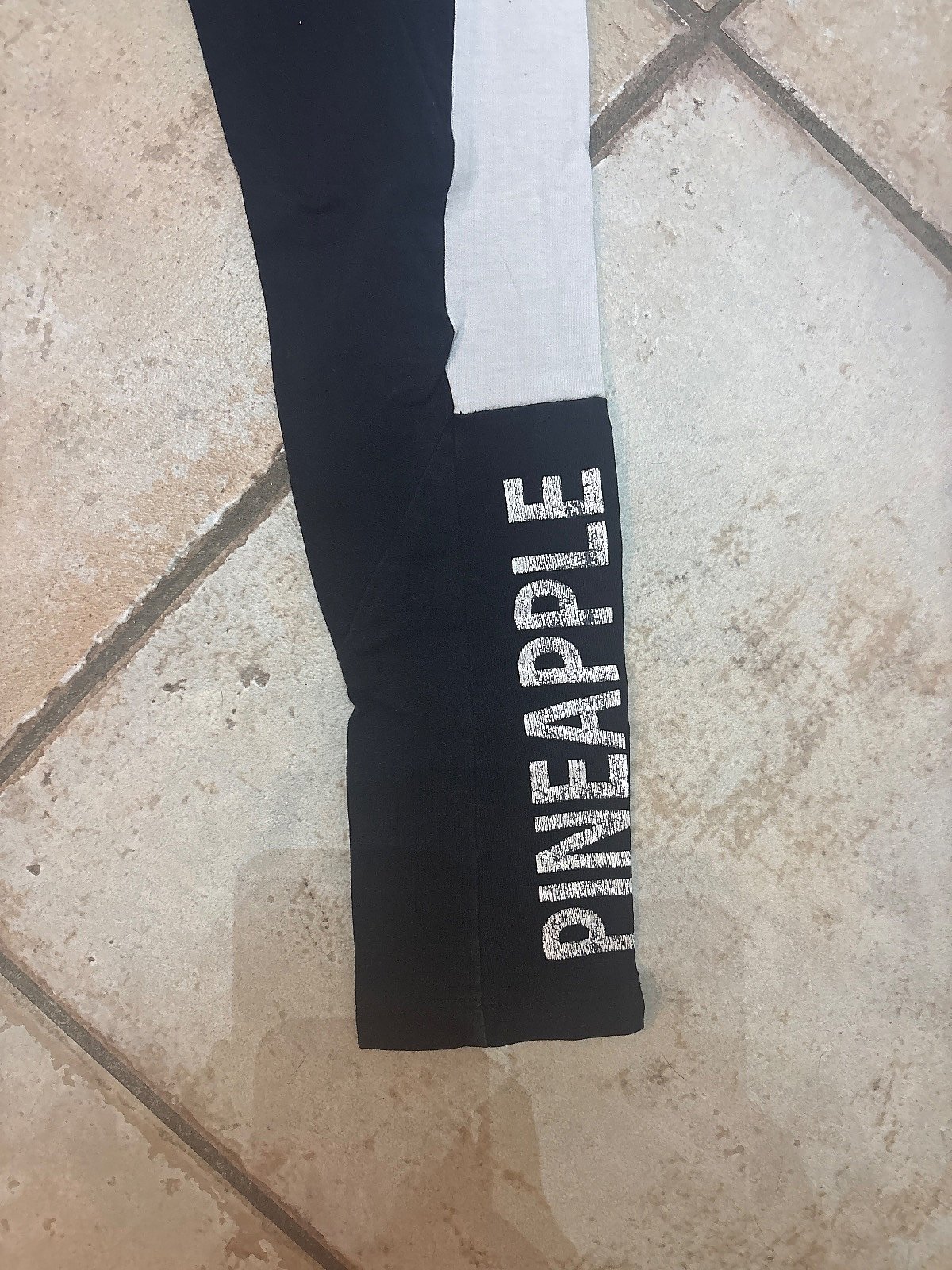 Leggings bianco e nero con motivo ananas - photo 2