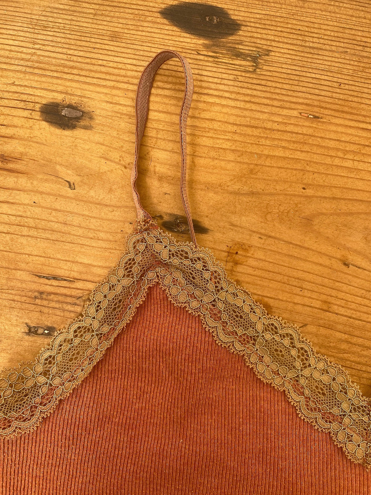 Superdry Orange/Salmon Ribbed Lace Camisol Strap Top - photo 3