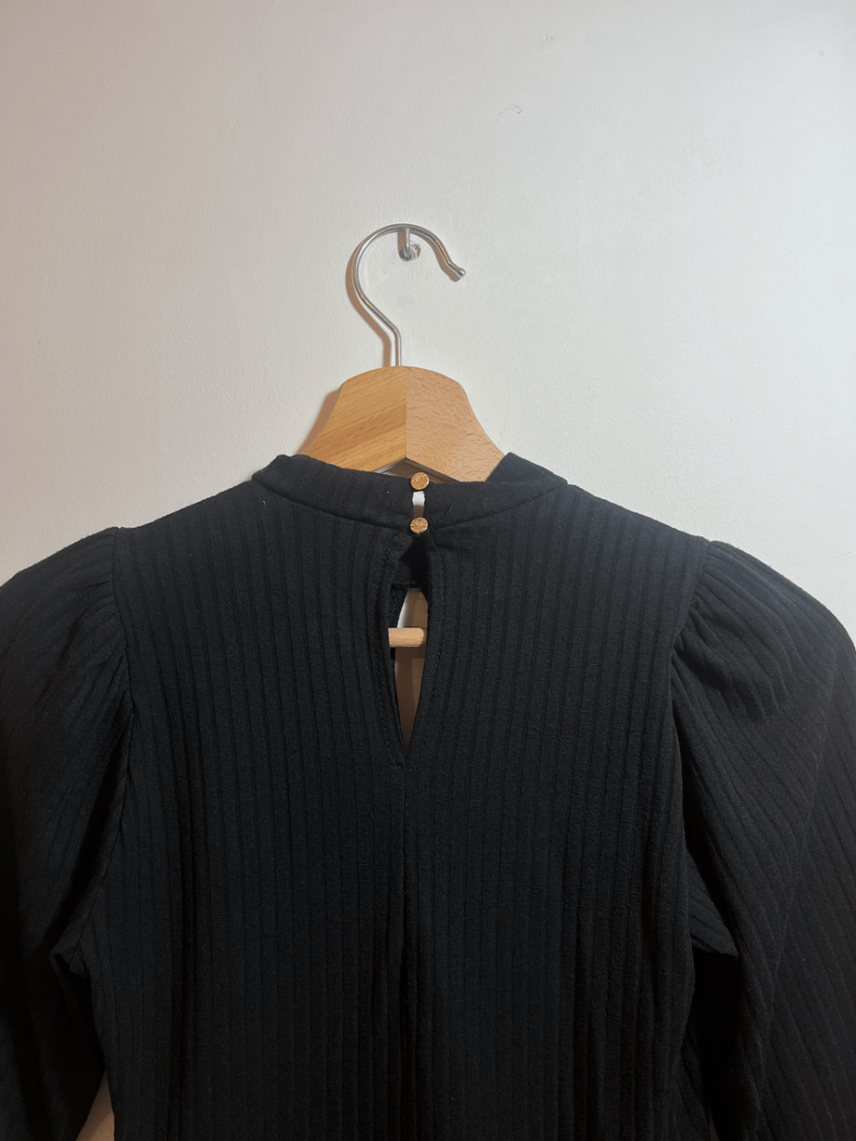 Black Ribbed Keyhole Mini Dress - photo 5
