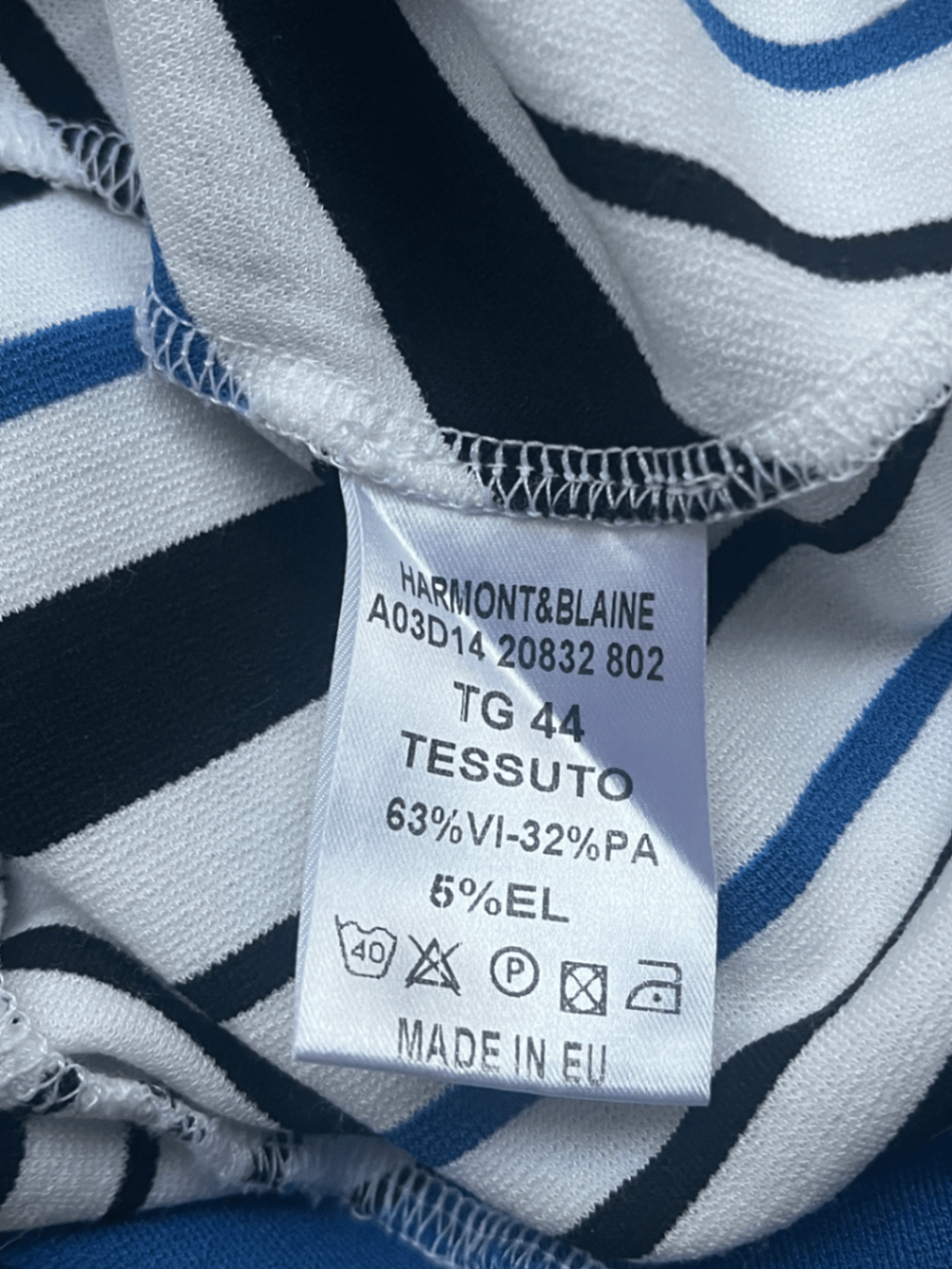 Abito a maniche corte a righe blu Harmont Blaine L - photo 8
