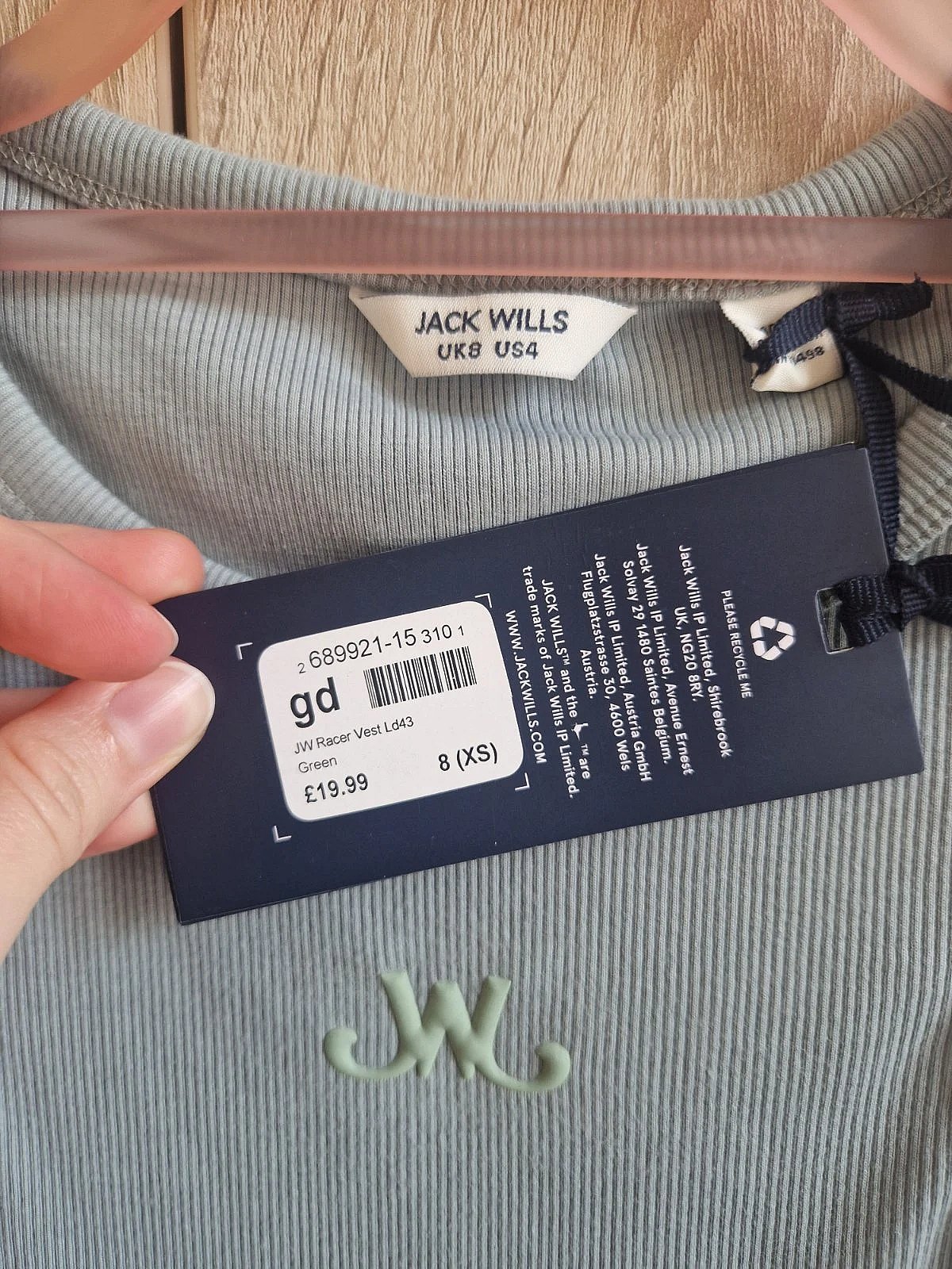 Camiseta sin mangas de tirantes cruzados acanalada de Jack Wills - photo 3