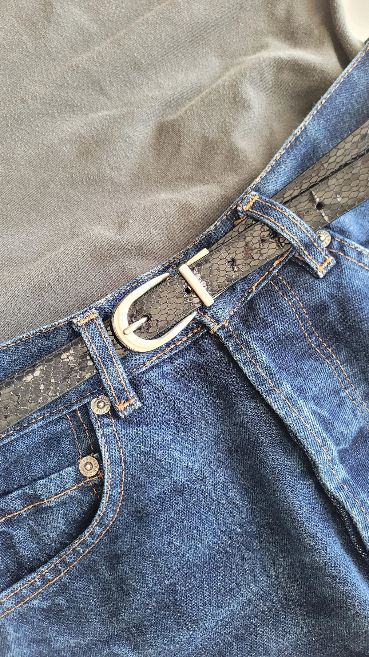 Cintura in pelle effetto serpente - photo 5