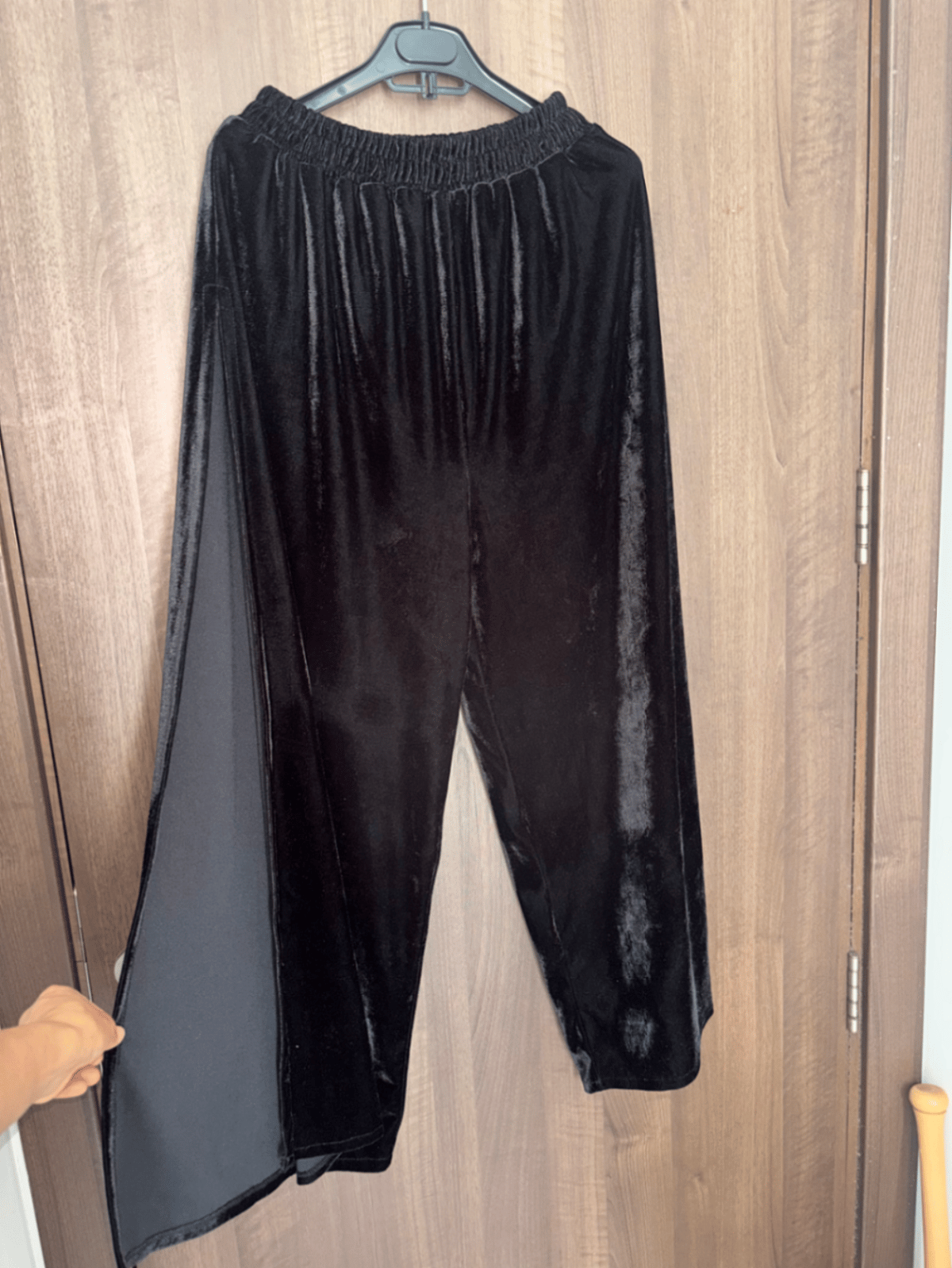 Pantaloni a gamba larga in velluto nero - photo 2