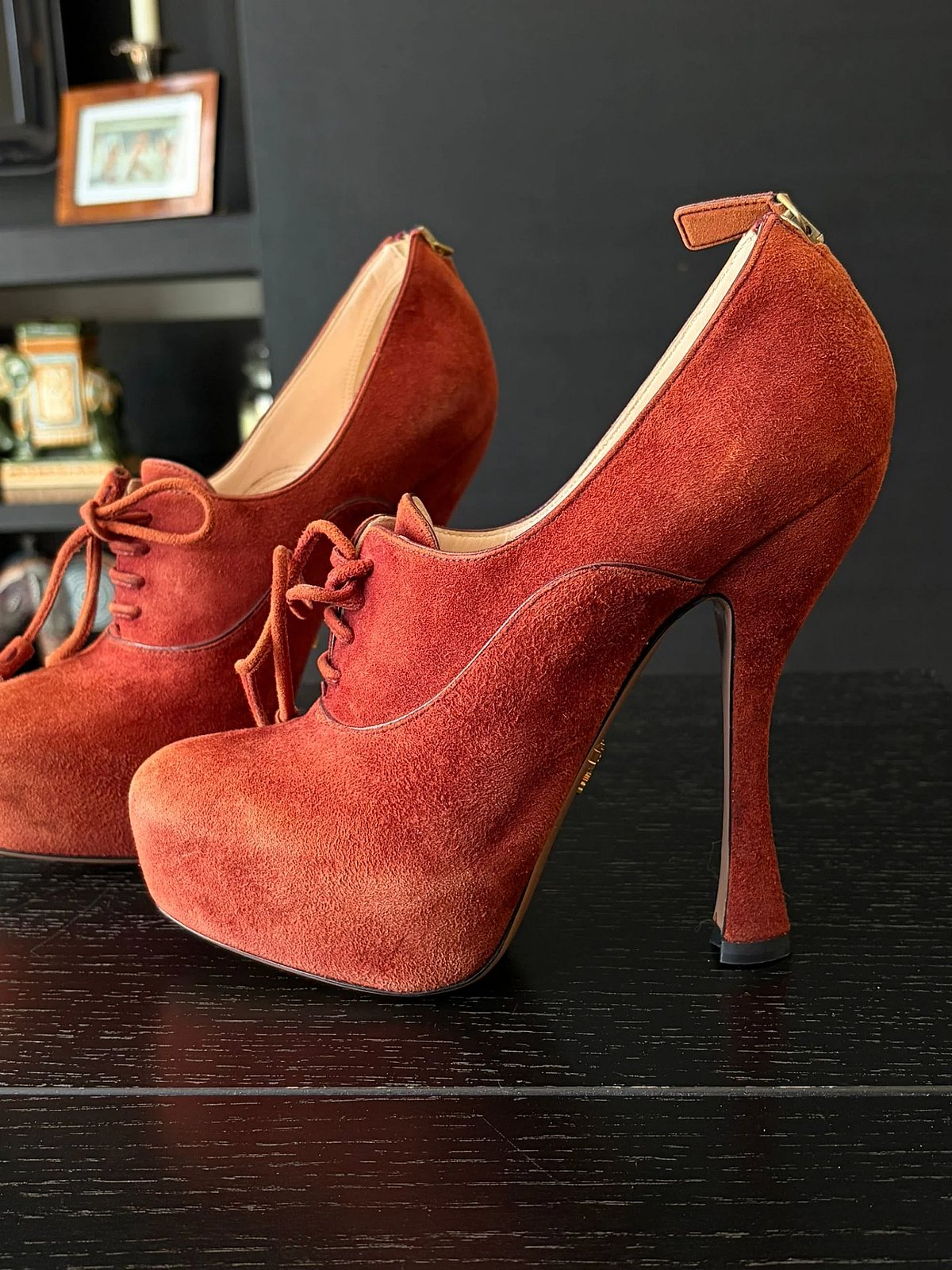 Takkuna Għolja Prada Suede Lace Up Platform - photo 3