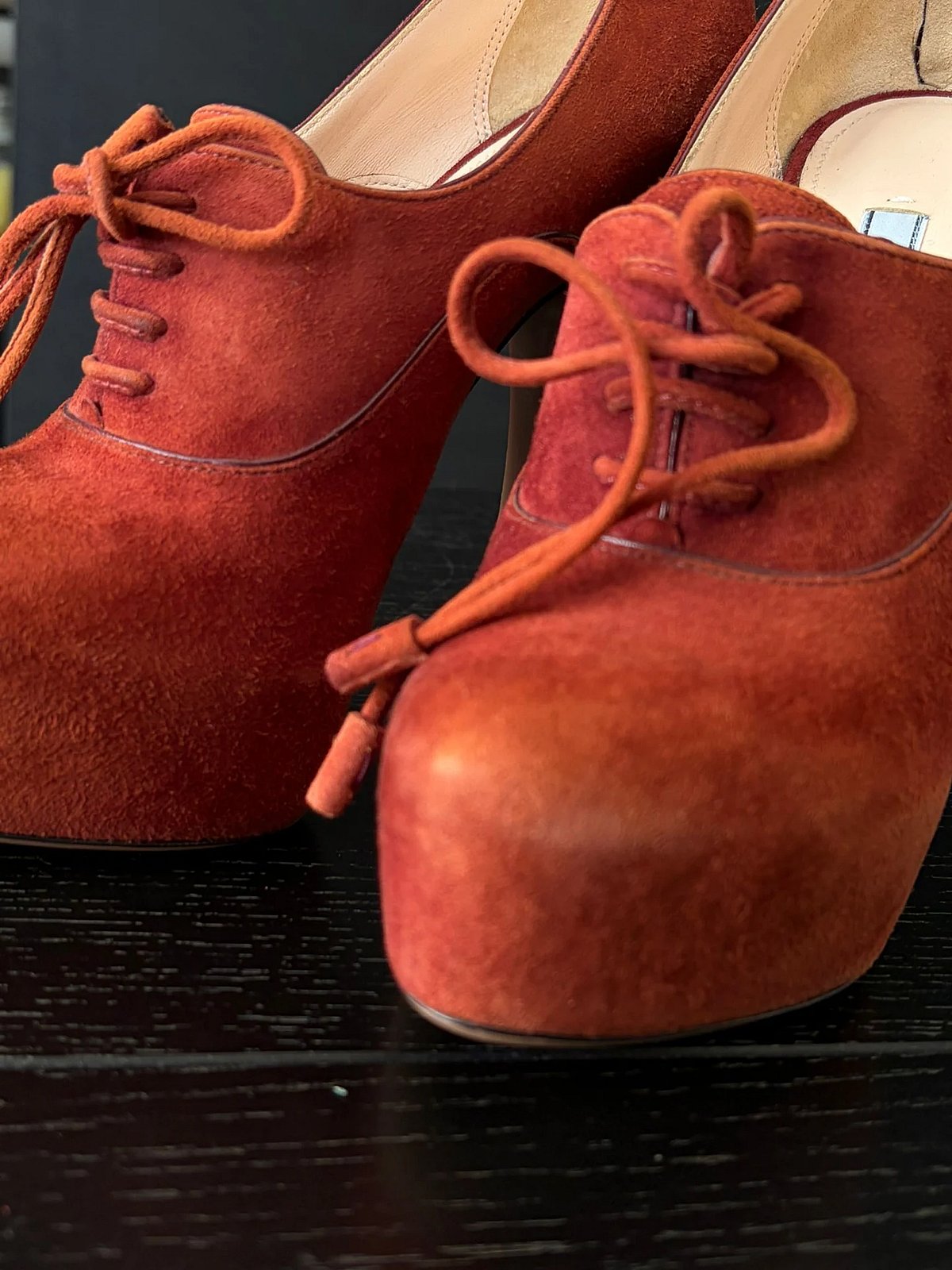 Takkuna Għolja Prada Suede Lace Up Platform - photo 2