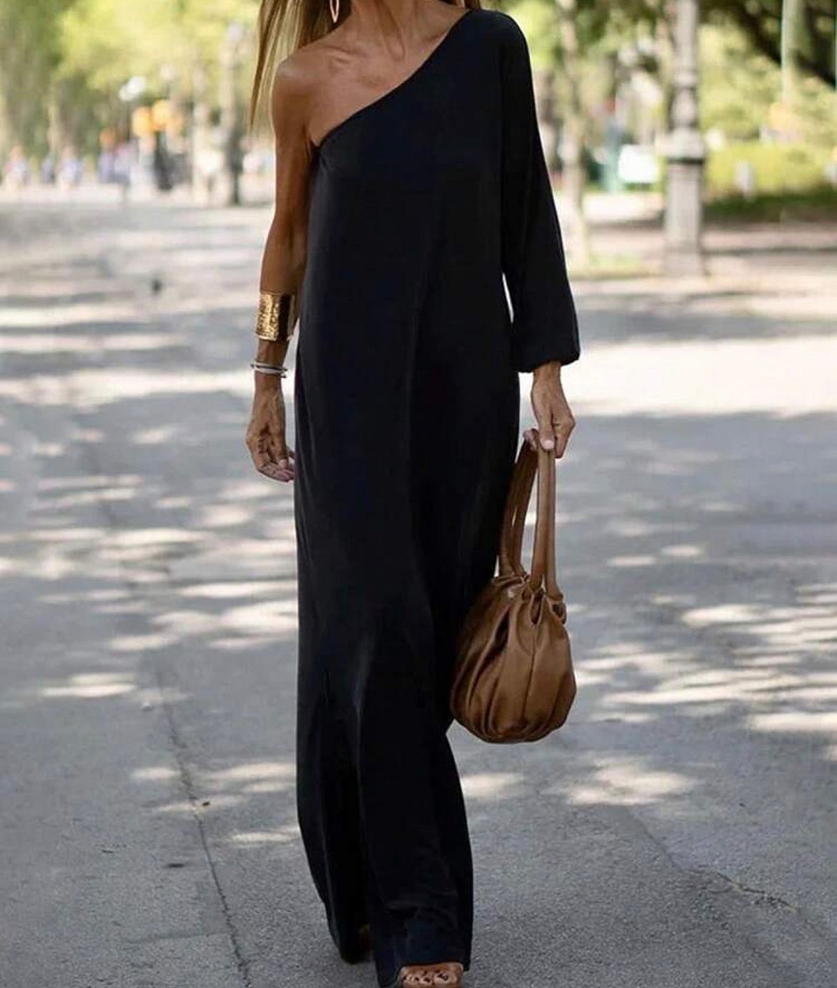 Vestido midi assimétrico preto - photo 2