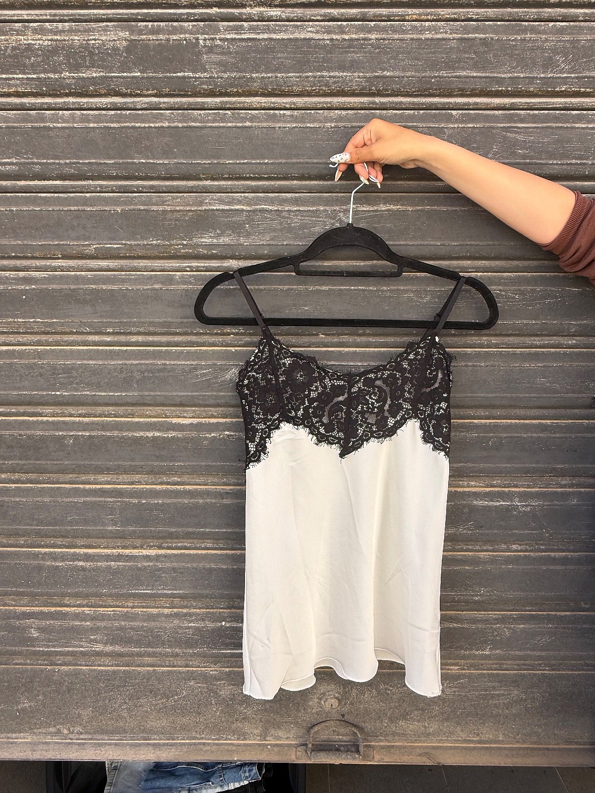 White lace trim camisole top - photo 2