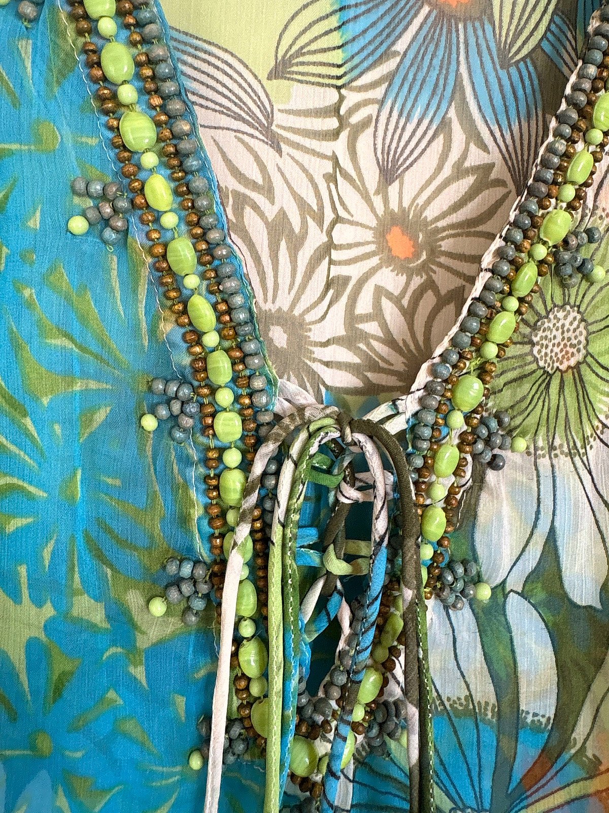 Floral Beaded Tunic Cover-up - photo 2
