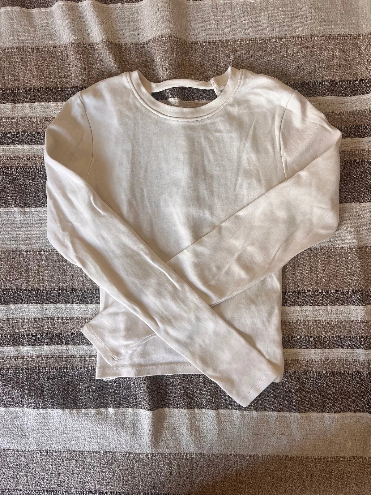 White ZARA long sleeve top with open back - photo 2