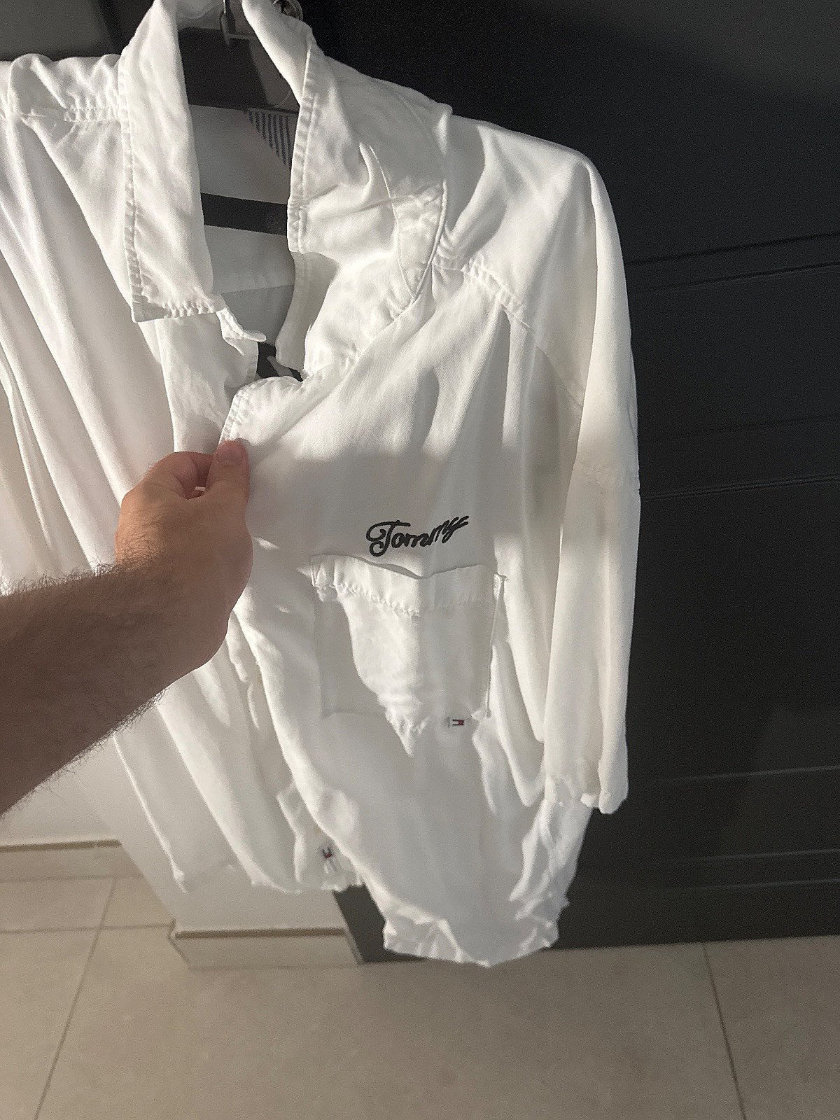 Camicia lunga con logo bianco - photo 2