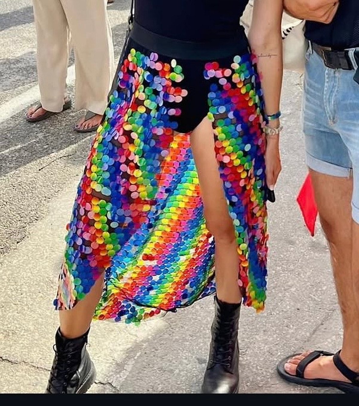 Rainbow Sequin Sheer Party Skirt - photo 5