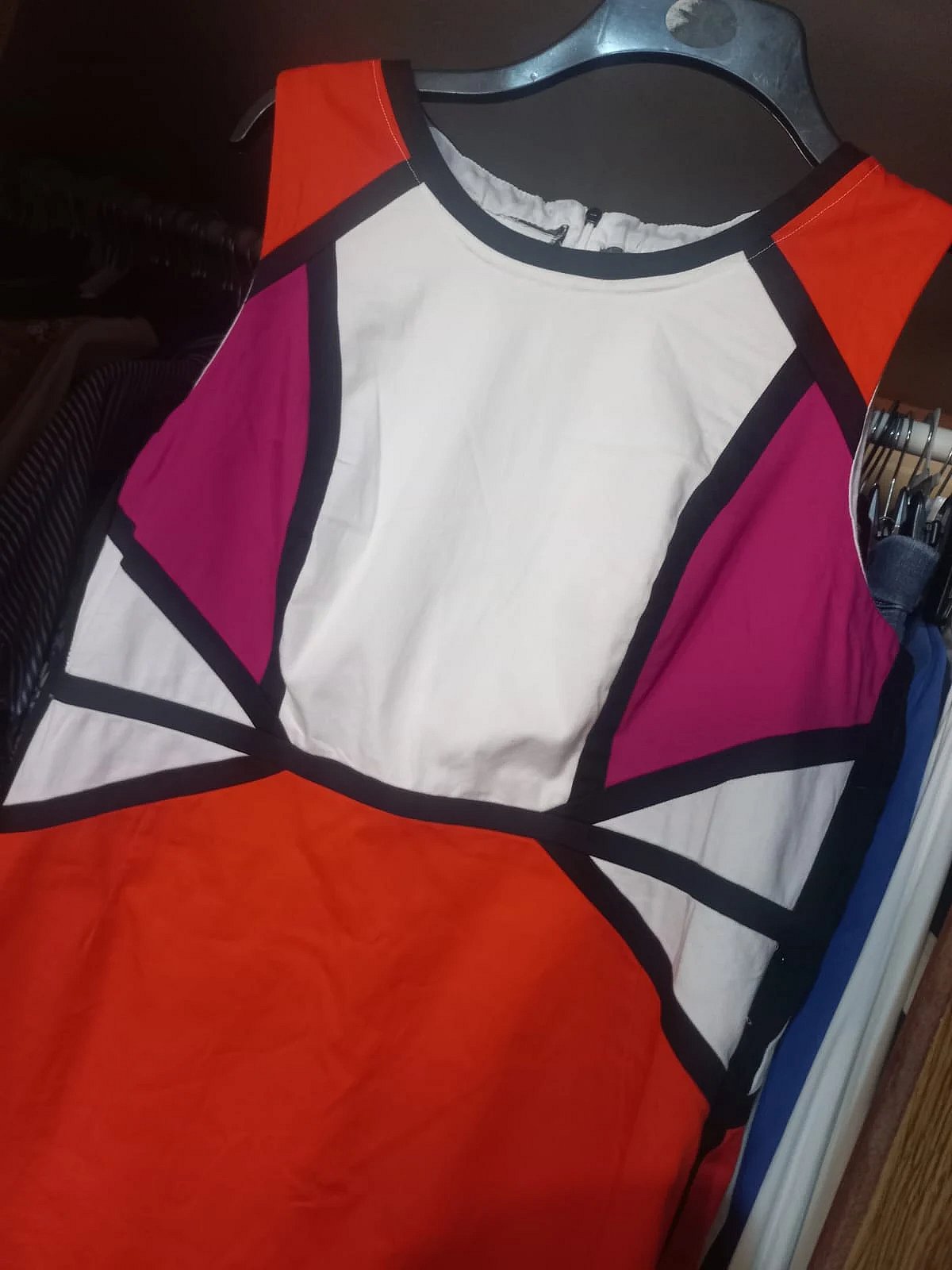 Colour Block Sleeveless Fitted Dress - Size 16 - photo 7
