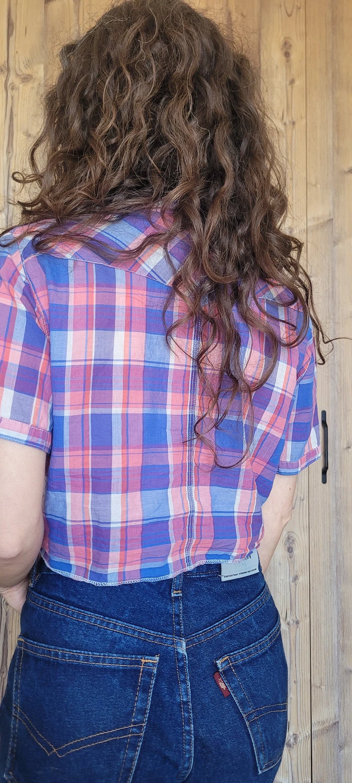 Plaid Button Up Cross-Knot Shirt - photo 3