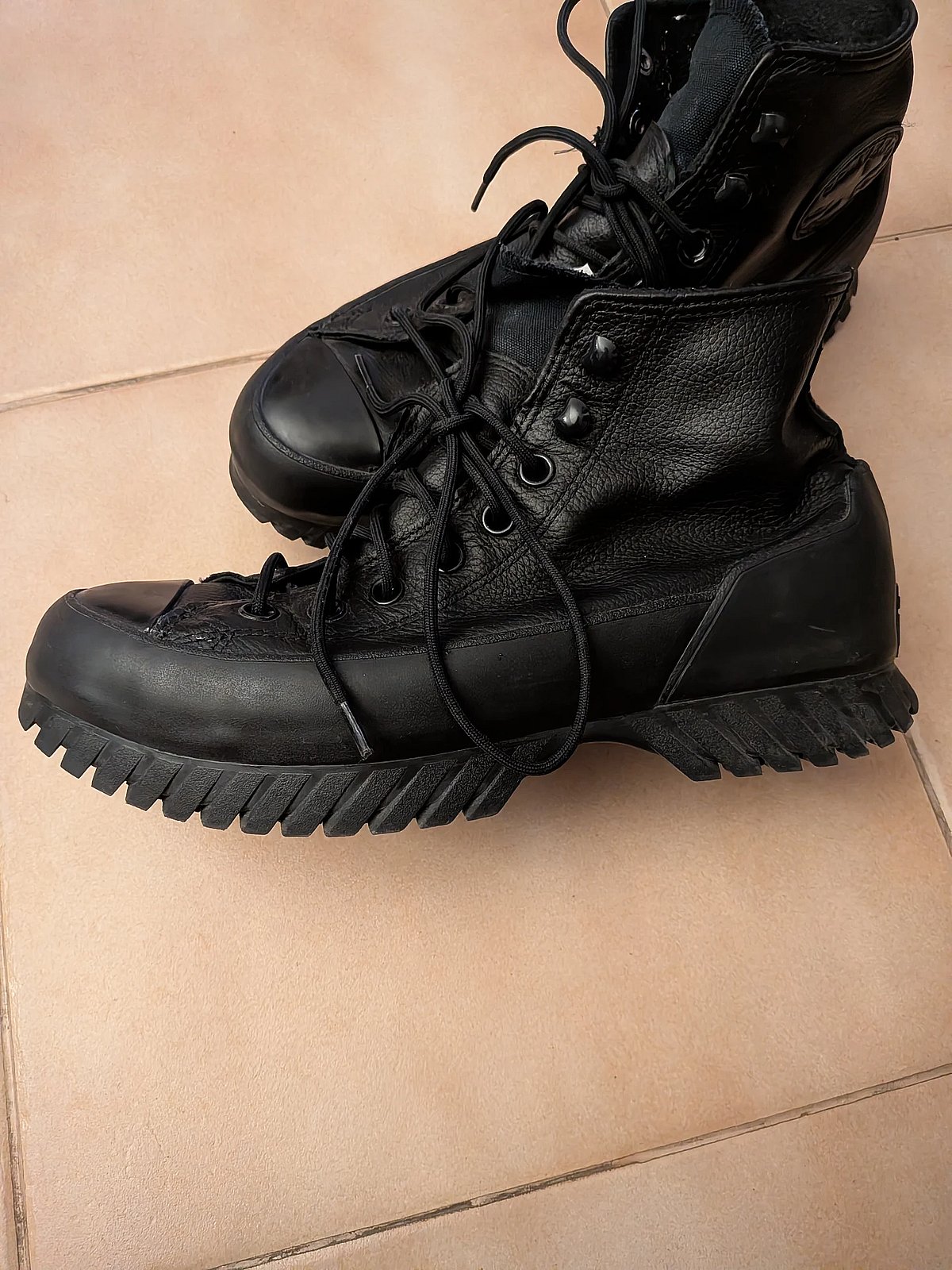 Botas altas de cuero negro - photo 3