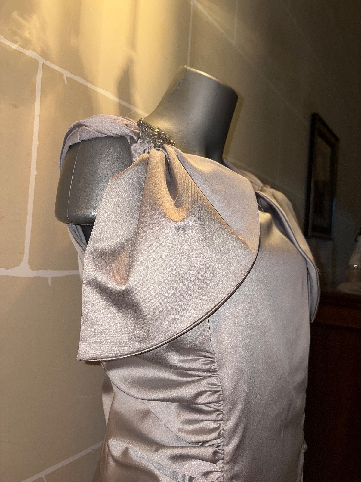 Silver Satin Formal Dress EU46 XXL - photo 2