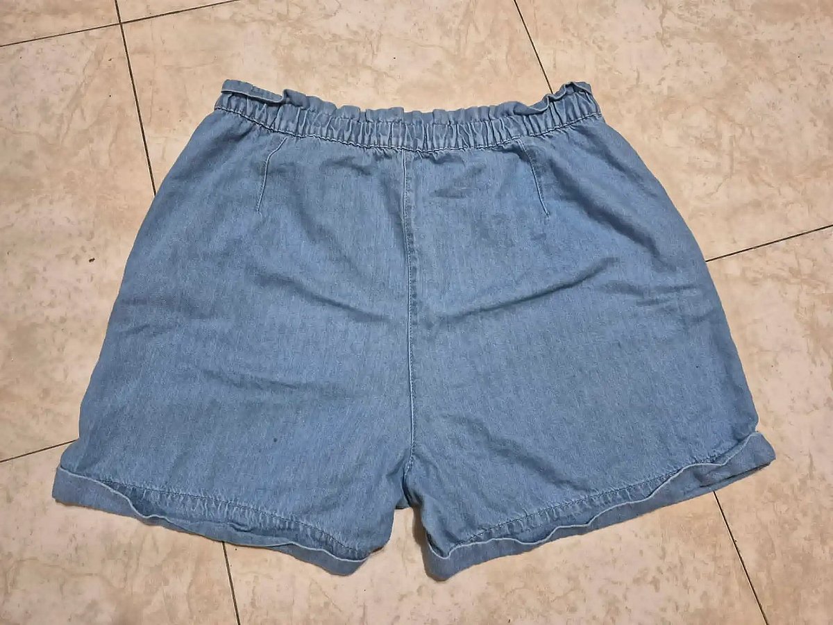Xorts tad-denim elastiċi blu ċar - photo 2