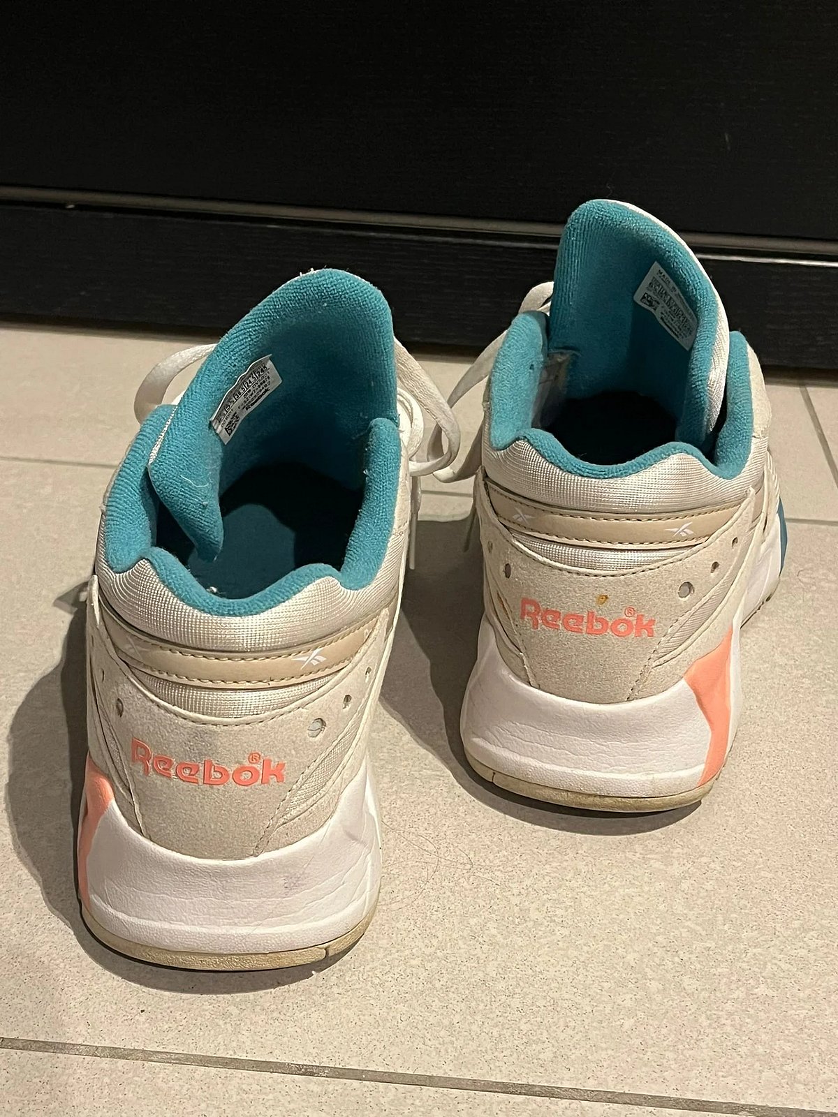 Ténis Reebok em creme e azul-petróleo - photo 2