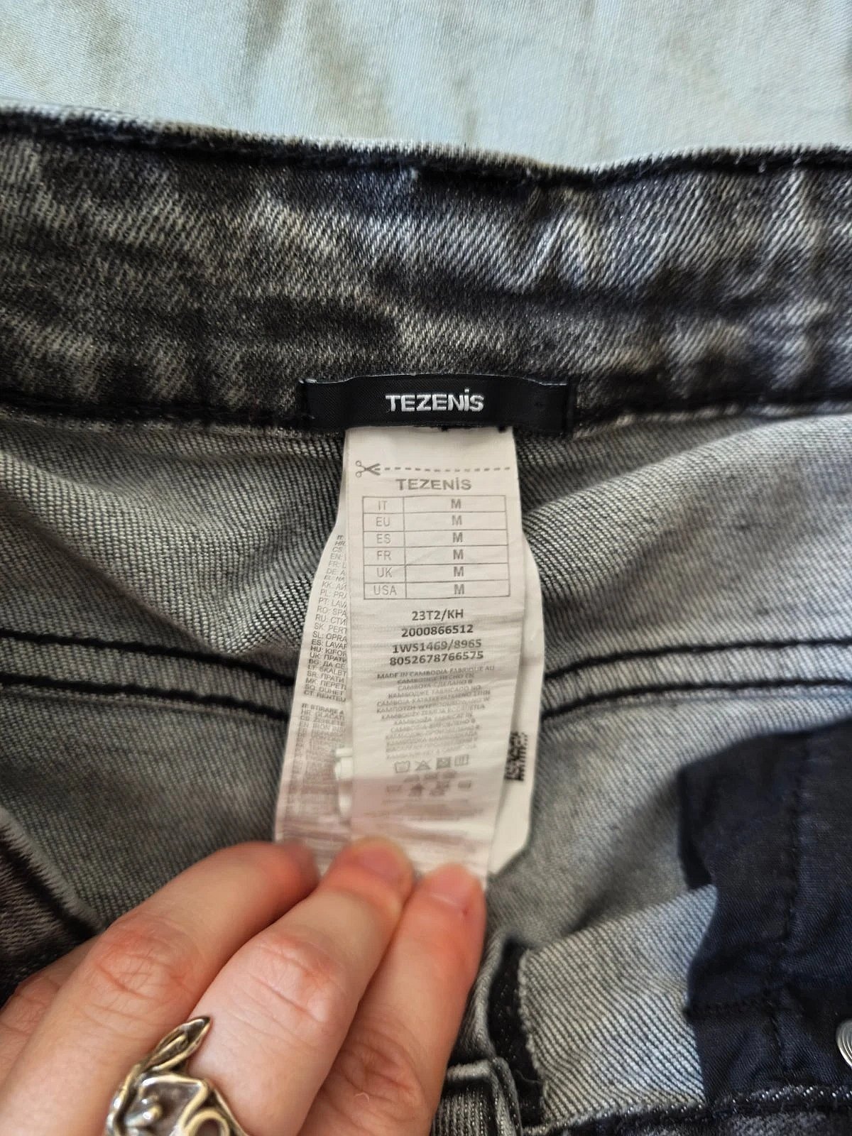 Xorts tad-Denim Griż Maħsul Tezenis - photo 3