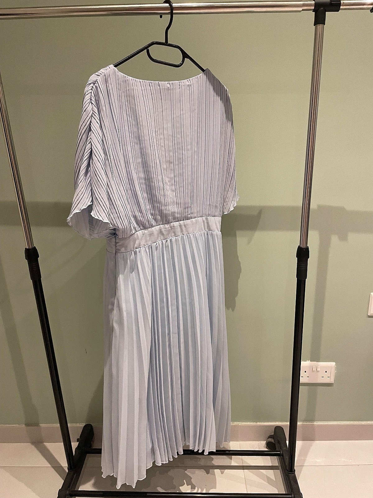 Pleated Light Blue Midi Dress - photo 3