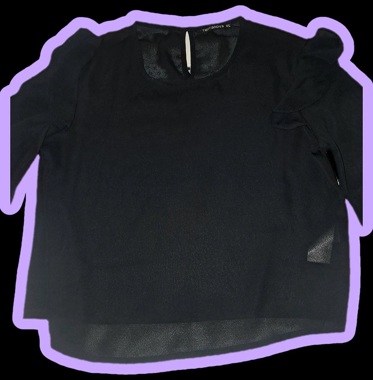 Bluża Terranova Iswed biċ-Ċiffon u l-Ispallejn Ruffles XS - photo 3