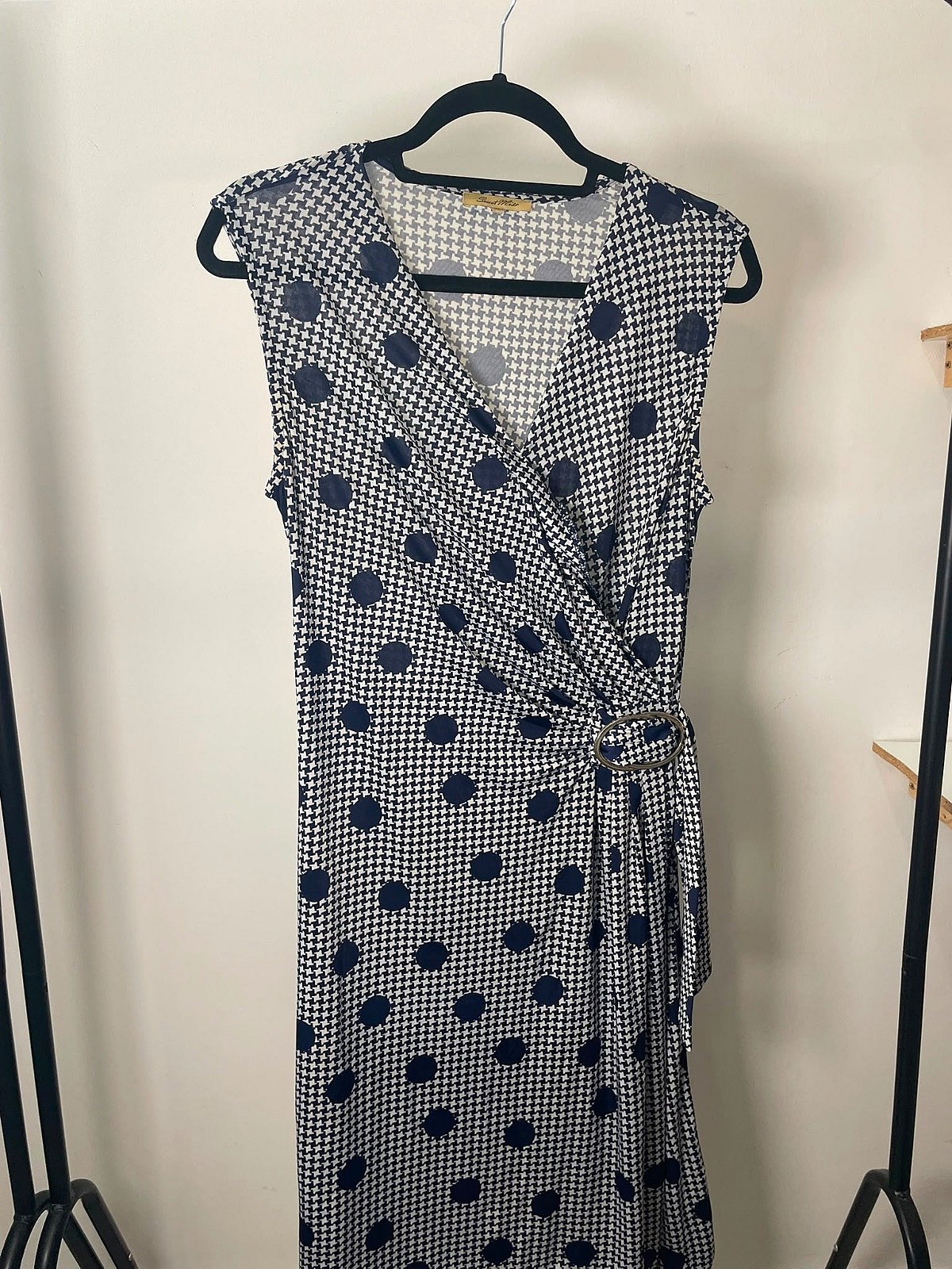 Polka Houndstooth Wrap Dress - photo 6