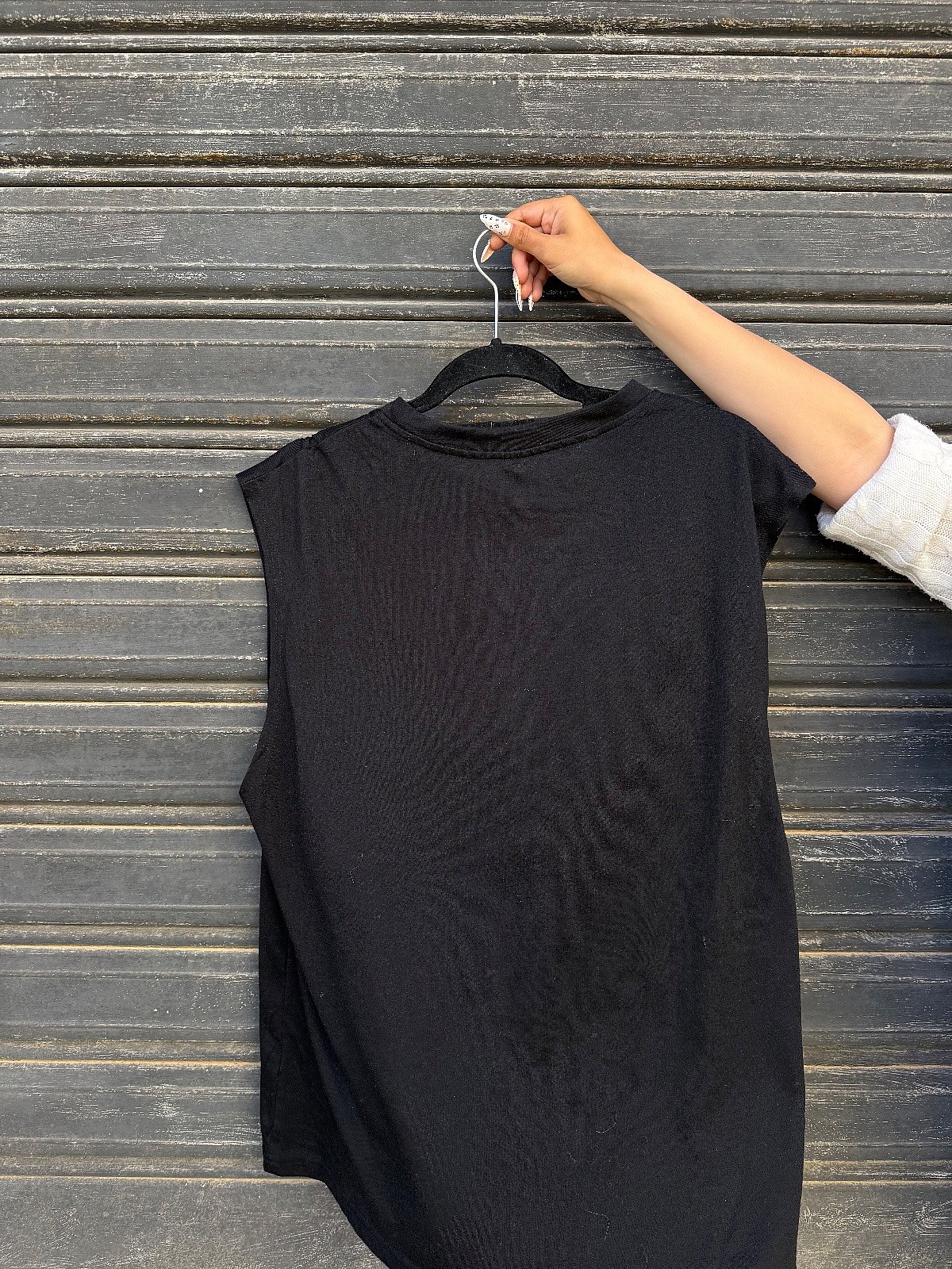 Black sleeveless cotton tank top - photo 3