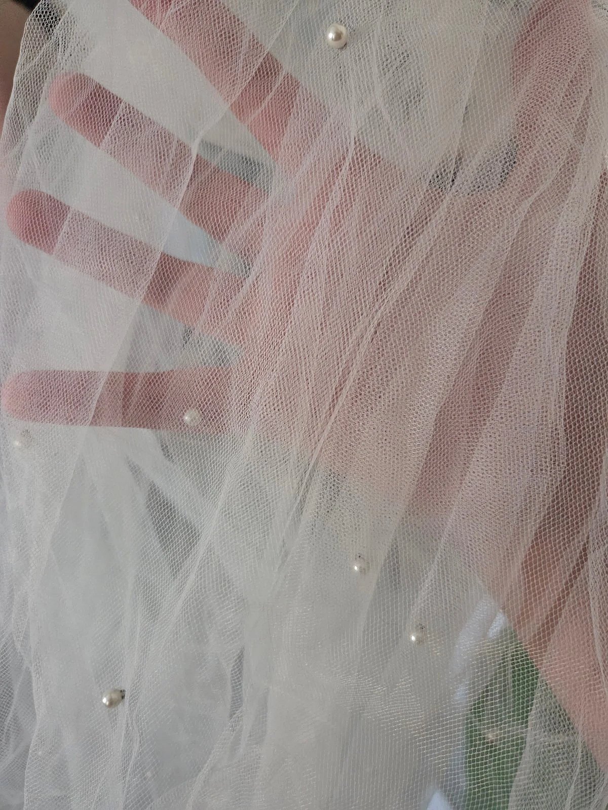  Velo de novia corto adornado con perlas - photo 2