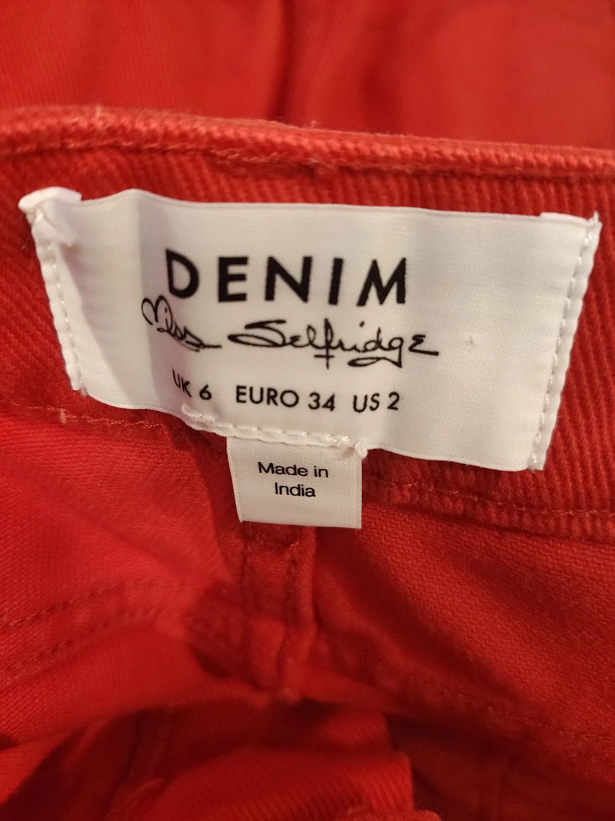 Dbielet Mini bi Fringes tad-Denim Aħmar - photo 3