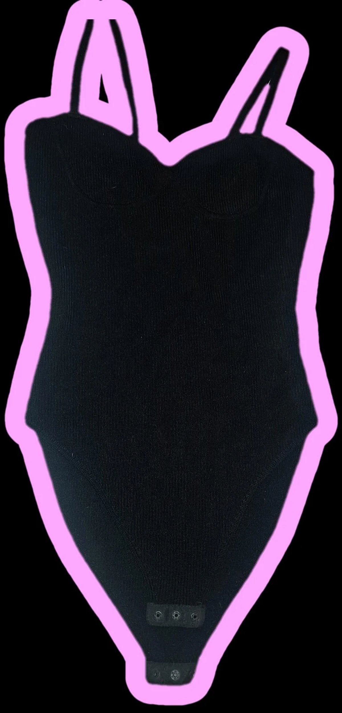 Body negro con cuello corazón acanalado - photo 2