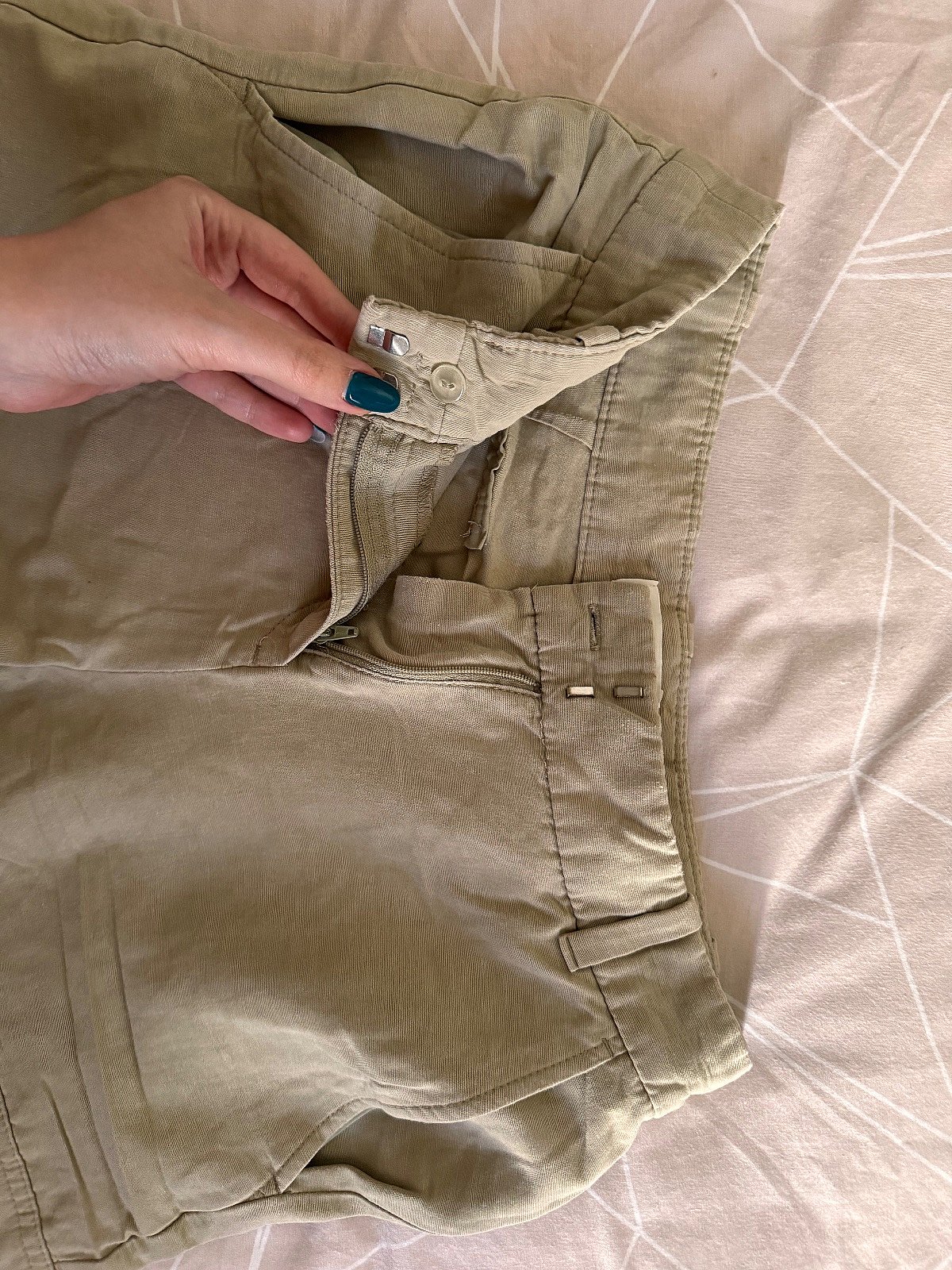 Qalziet aħdar ċar tat-taħlita ta' drapp naturali H&M - photo 2