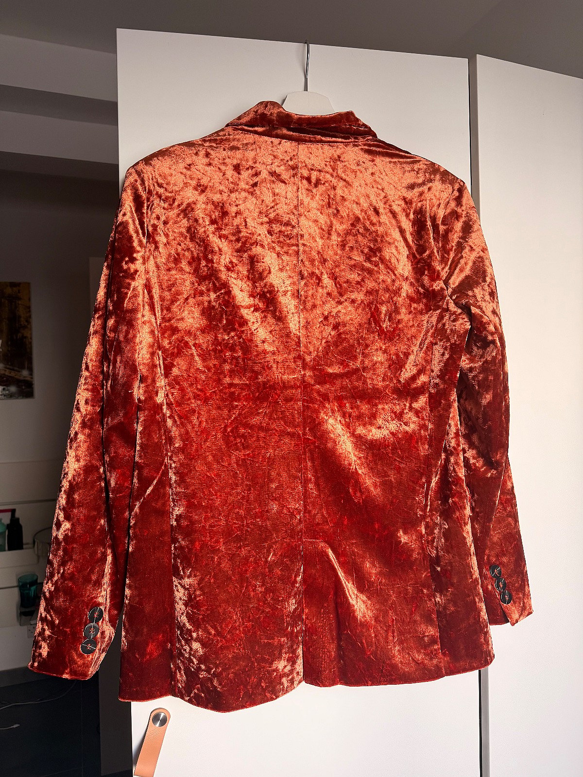 Blazer de terciopelo color naranja quemado - photo 2
