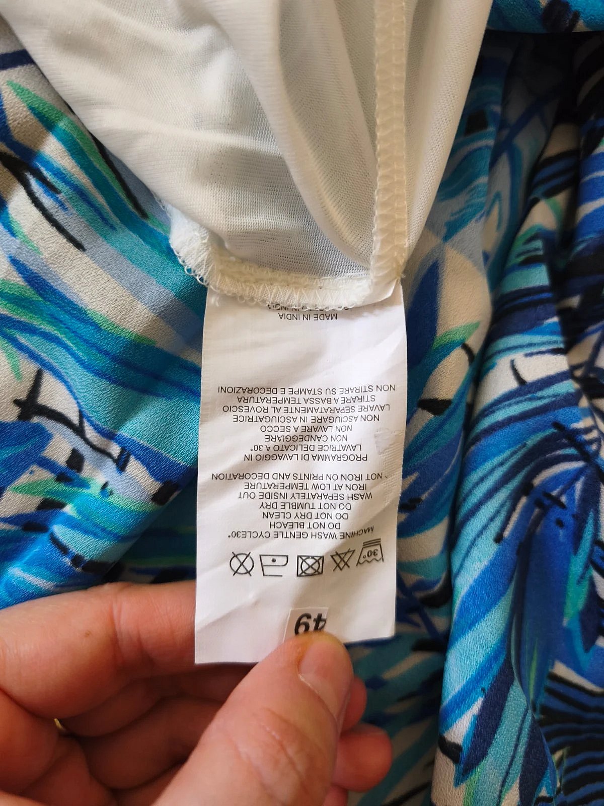 Ilbies Blu bi Stampa ta' Weraq Tropikali - photo 3