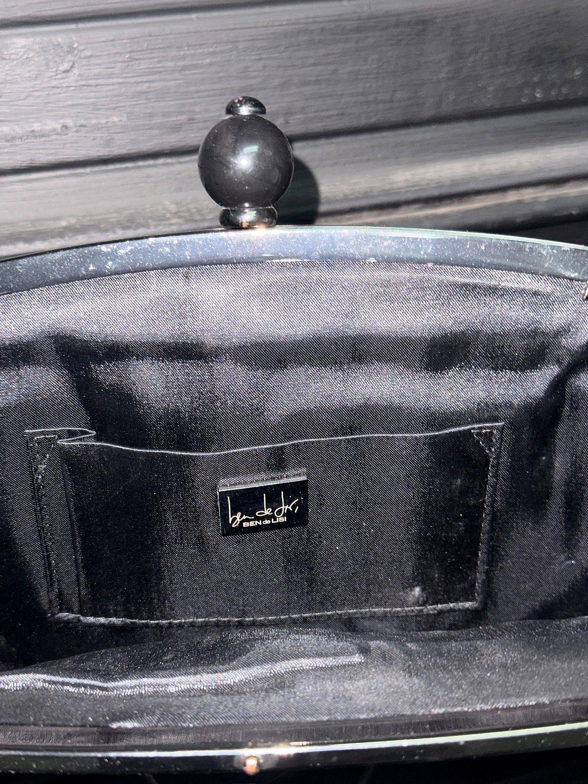 Black Ruched Satin Clutch Bag - photo 2