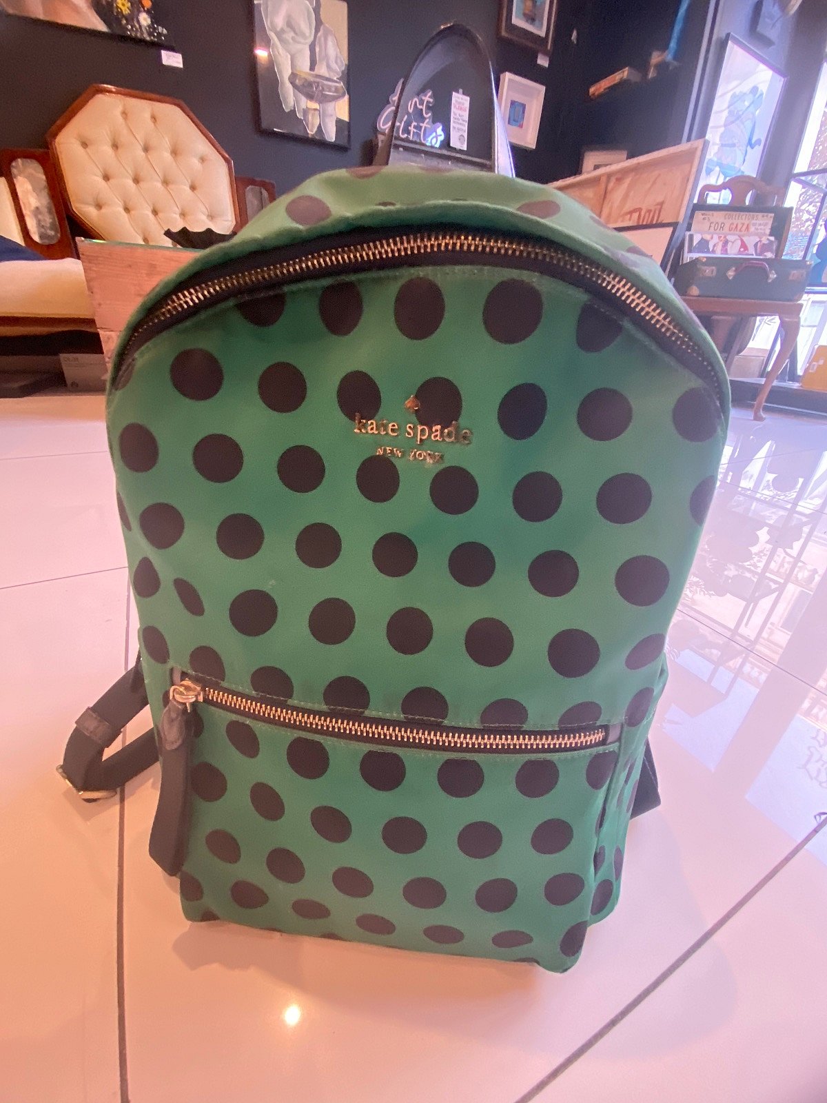 Kate Spade Green Polka Backpack - photo 3