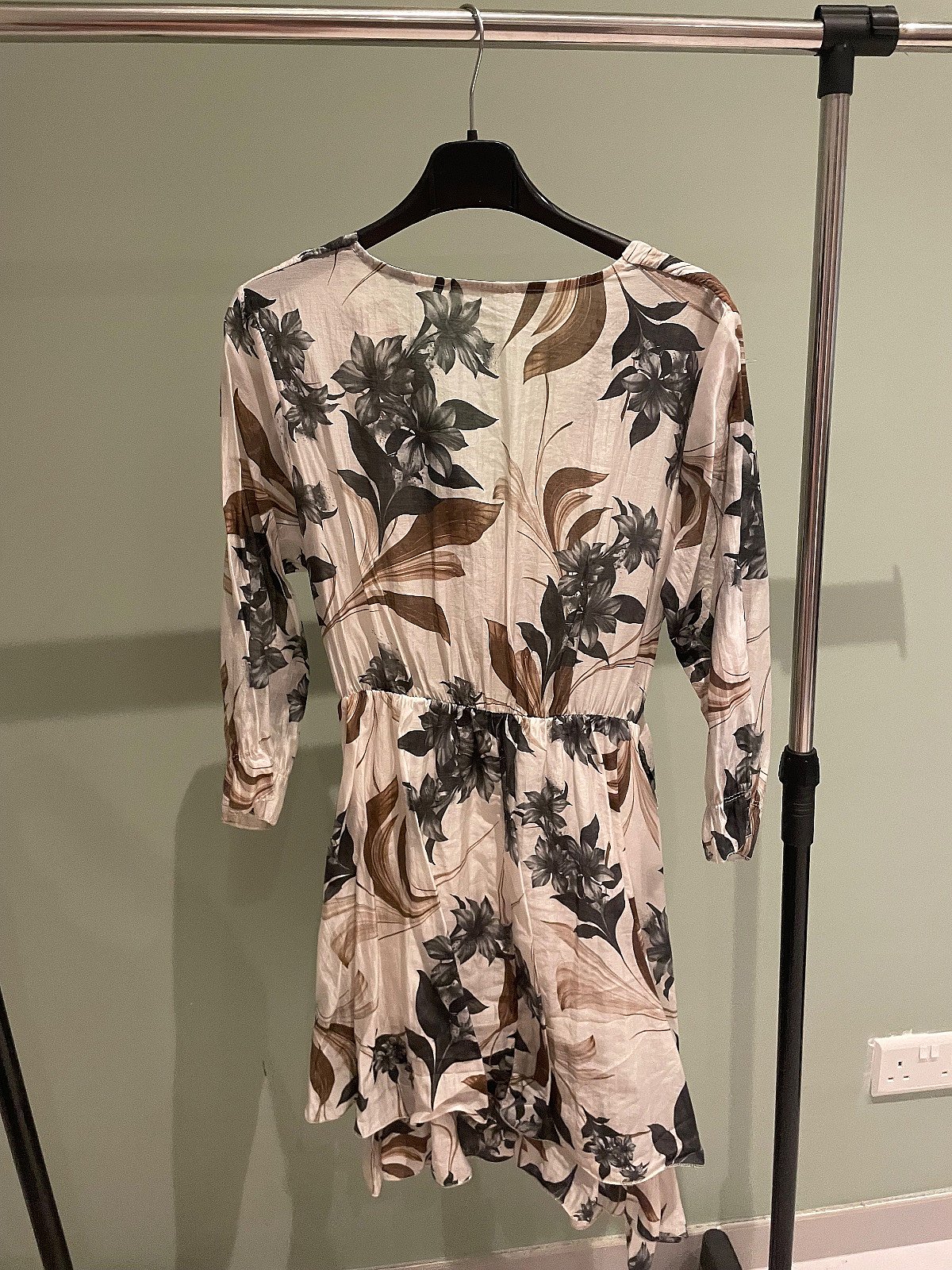 Floral Wrap Dress With Long Sleeves - photo 3
