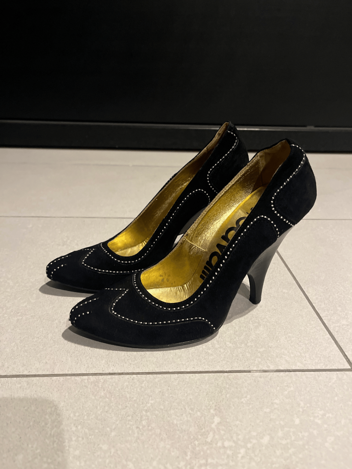Black Suede Just Cavalli Heels - photo 2