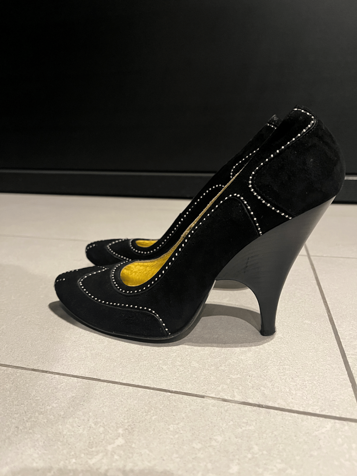 Black Suede Just Cavalli Heels - photo 3