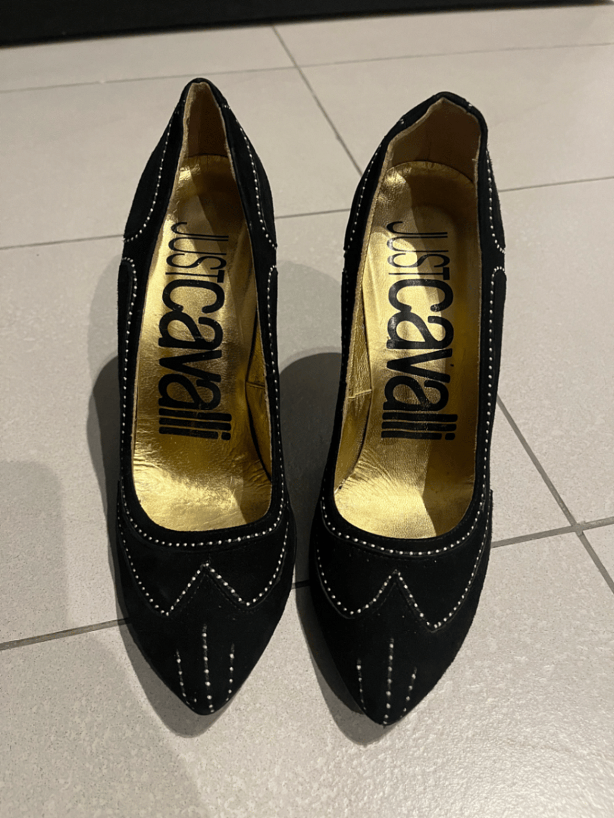 Black Suede Just Cavalli Heels - photo 4