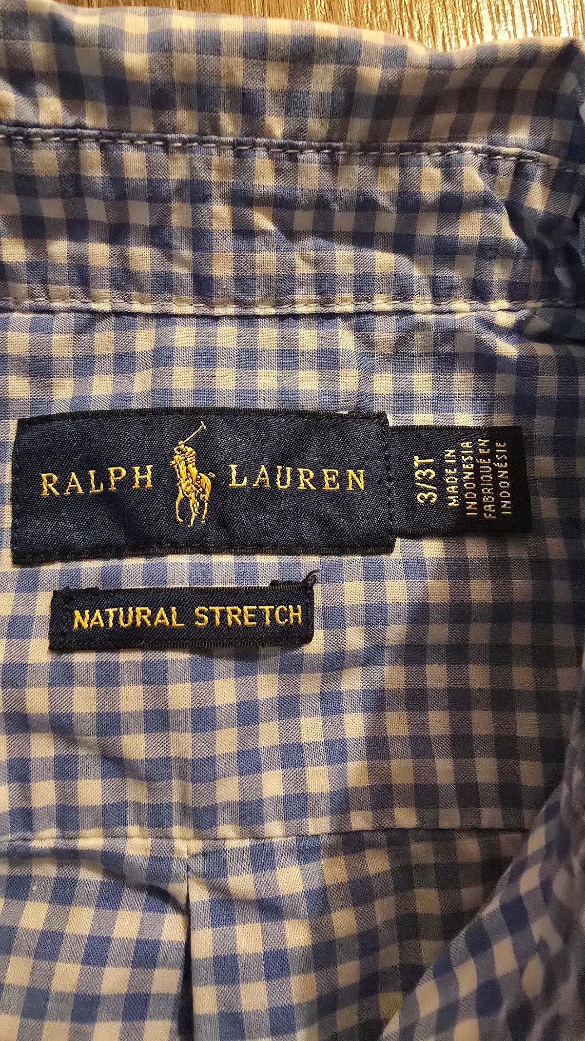 Qmis Ralph Lauren bil-buttuni u l-iskeletri tal-Gingham - photo 3