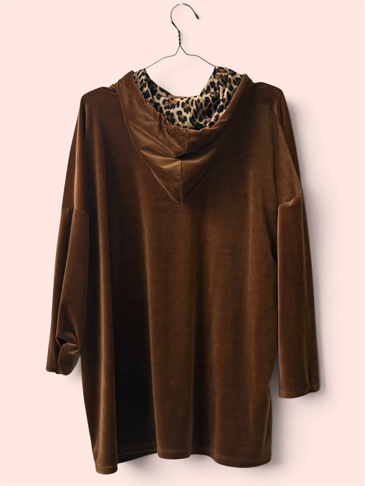 Hoodie kannella bellus b'inforra tal-leopard - photo 2